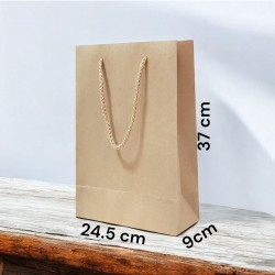 hediyelik karton Kraft çanta poşet 50 adeti ipli  canta